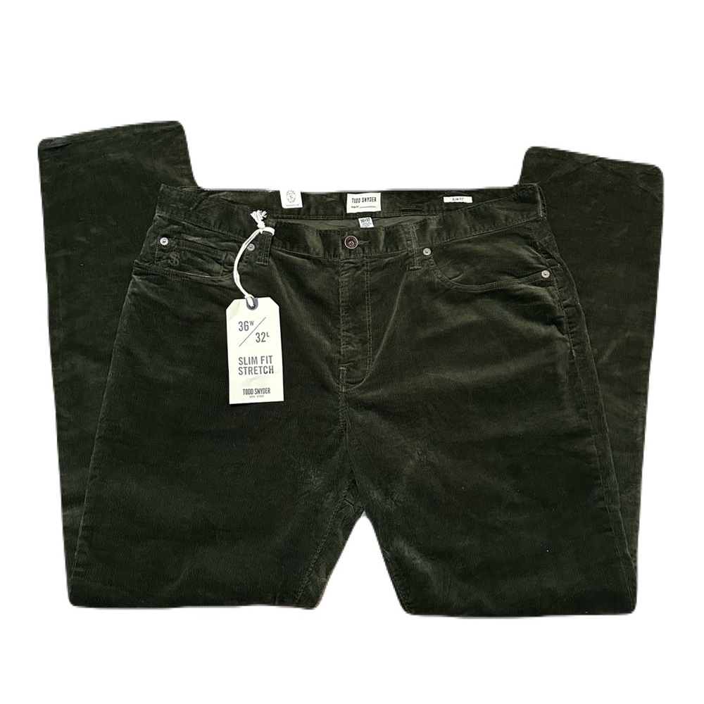 Todd Snyder Pants Mends 36x32 Green Slim Fit Stretch Corduroy Casual Pockets NWT